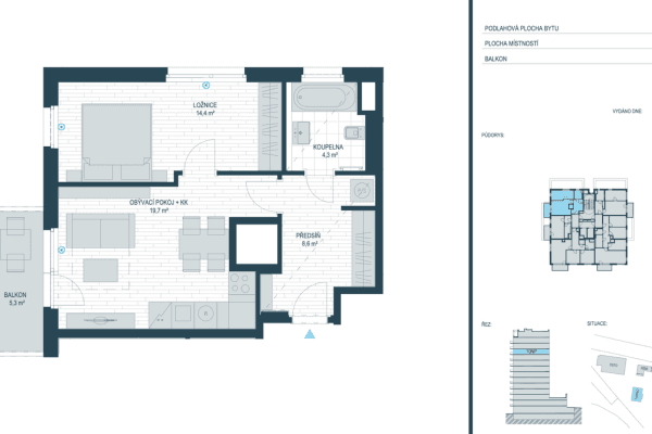 Pronájem bytu 2+kk 52 m², Laponská, Praha Pronájem bytu 2+kk 52 m², Laponská, Praha