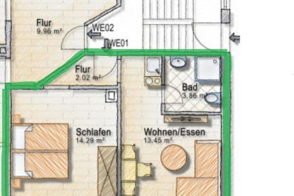 Pronájem bytu 2+1 34 m², Achern Pronájem bytu 2+1 34 m², Achern