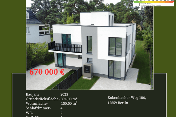 Prodej domu 150 m², pozemek 394 m², Enkenbacher Weg 106, Berlin Prodej domu 150 m², pozemek 394 m², Enkenbacher Weg 106, Berlin