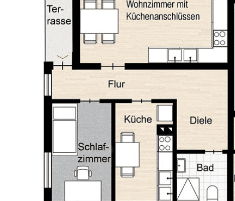 Pronájem bytu 3+1 73 m², Rückersdorf Pronájem bytu 3+1 73 m², Rückersdorf
