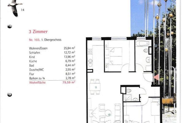 Prodej bytu 3+1 80 m², Böblingen Prodej bytu 3+1 80 m², Böblingen