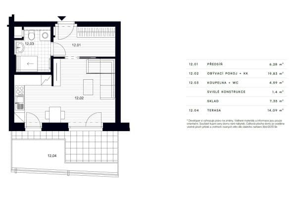 Pronájem bytu 1+kk 32 m², Pšeničná, Hořovice Pronájem bytu 1+kk 32 m², Pšeničná, Hořovice