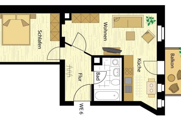 Pronájem bytu 3+1 51 m², Blücherstrasse 7, Leipzig, Sasko Pronájem bytu 3+1 51 m², Blücherstrasse 7, Leipzig, Sasko