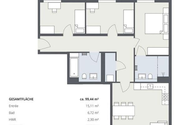 Pronájem bytu 4+1 100 m², Rembrandtstr. 32, Solingen Pronájem bytu 4+1 100 m², Rembrandtstr. 32, Solingen