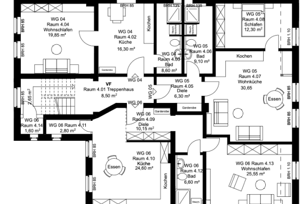 Pronájem bytu 2+1 58 m², Hülsstr. 11, Marl-Hüls Pronájem bytu 2+1 58 m², Hülsstr. 11, Marl-Hüls
