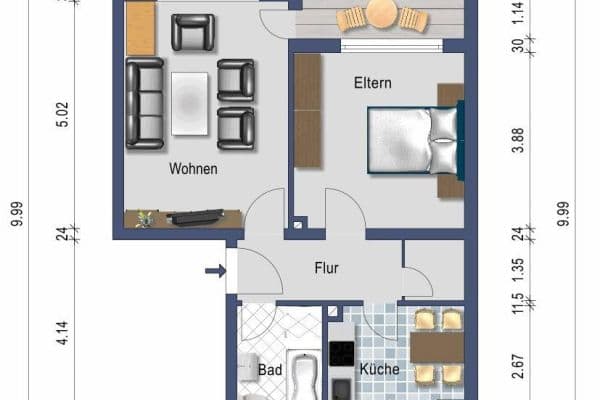 Prodej bytu 2+1 54 m², Landshut Prodej bytu 2+1 54 m², Landshut