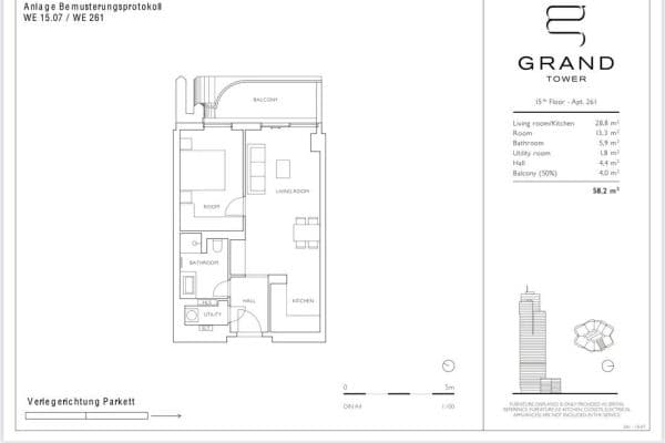 Pronájem bytu 2+1 59 m², Europa-Allee 2, Frankfurt am Main, Hessen Pronájem bytu 2+1 59 m², Europa-Allee 2, Frankfurt am Main, Hessen