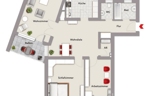 Prodej bytu 3+kk 108 m², Gudrunstraße 32, Nürnberg, Bavorsko Prodej bytu 3+kk 108 m², Gudrunstraße 32, Nürnberg, Bavorsko