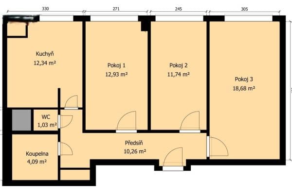 Pronájem bytu 3+1 72 m², Dačického, Praha Pronájem bytu 3+1 72 m², Dačického, Praha