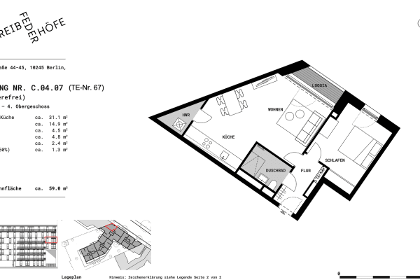 Pronájem bytu 2+1 59 m², Weserstr 44, Berlin, Berlín Pronájem bytu 2+1 59 m², Weserstr 44, Berlin, Berlín