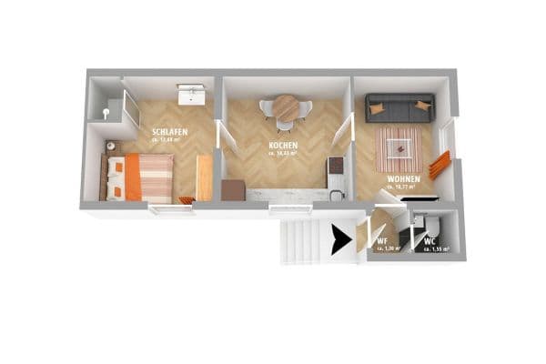 Prodej bytu 2+1 42 m², Leonberg Prodej bytu 2+1 42 m², Leonberg