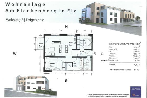 Pronájem bytu 3+1 97 m², Am Fleckenberg 1, Elz Pronájem bytu 3+1 97 m², Am Fleckenberg 1, Elz