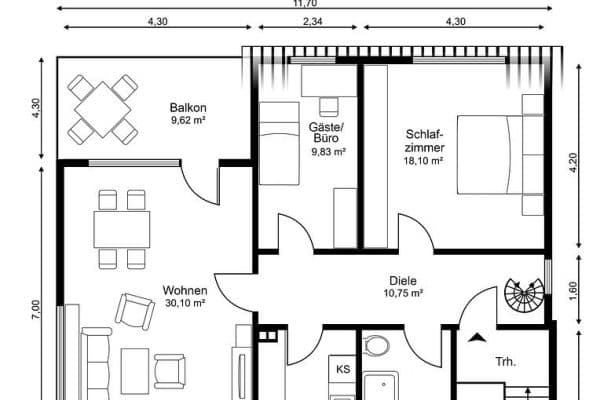Pronájem bytu 4+kk 116 m², Schubertstrasse, Dreieich Pronájem bytu 4+kk 116 m², Schubertstrasse, Dreieich