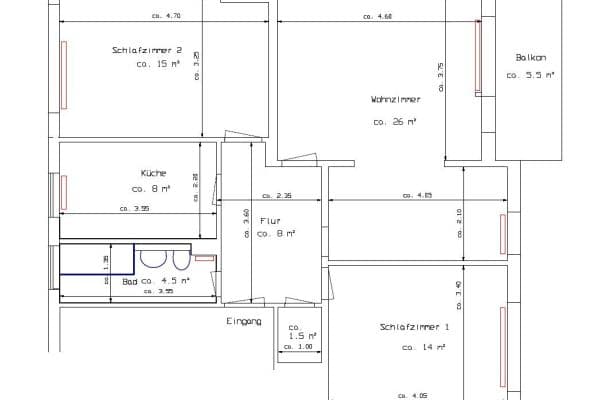 Pronájem bytu 3+1 78 m², Bremen, Bremen Pronájem bytu 3+1 78 m², Bremen, Bremen