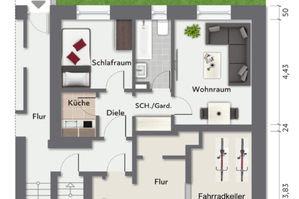 Pronájem bytu 1+kk 35 m², Arnulfstraße, Köln Pronájem bytu 1+kk 35 m², Arnulfstraße, Köln
