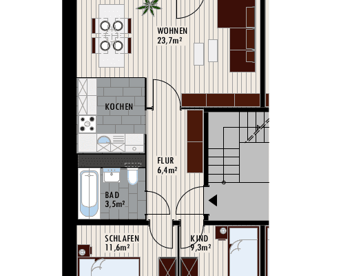 Pronájem bytu 3+1 57 m², Rigaer Strasse 1, Halle (Saale) Pronájem bytu 3+1 57 m², Rigaer Strasse 1, Halle (Saale)