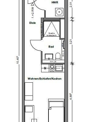 Pronájem bytu 1+1 31 m², Rudower Chaussee 34, Berlin, Berlín Pronájem bytu 1+1 31 m², Rudower Chaussee 34, Berlin, Berlín