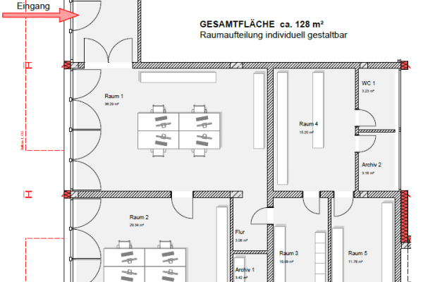 Pronájem kanceláře 128 m², Goerdelerstraße 35, Offenbach Pronájem kanceláře 128 m², Goerdelerstraße 35, Offenbach
