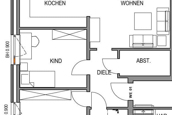 Prodej bytu 3+1 89 m², Feldstraße 5, Beckum, Severní Porýní-Vestfálsko Prodej bytu 3+1 89 m², Feldstraße 5, Beckum, Severní Porýní-Vestfálsko