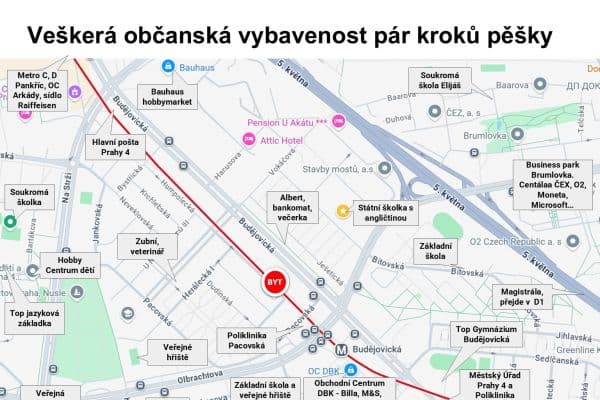 Pronájem bytu 2+kk 43 m², Humpolecká, Praha Pronájem bytu 2+kk 43 m², Humpolecká, Praha