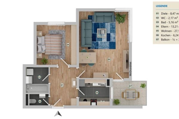 Prodej bytu 2+1 64 m², Reutlingen Prodej bytu 2+1 64 m², Reutlingen