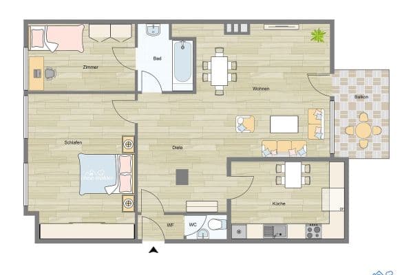 Prodej bytu 2+kk 75 m², Hamburg Poppenbüttel, Hamburg Prodej bytu 2+kk 75 m², Hamburg Poppenbüttel, Hamburg