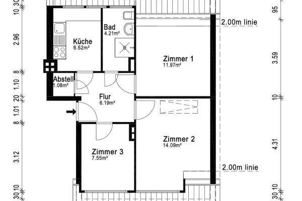 Pronájem bytu 3+1 52 m², Bremen, Bremen Pronájem bytu 3+1 52 m², Bremen, Bremen