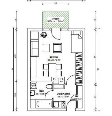 Pronájem bytu 1+1 34 m², Unterschleissheim, Bavorsko Pronájem bytu 1+1 34 m², Unterschleissheim, Bavorsko