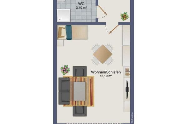 Pronájem bytu 1+1 30 m², Uhdestraße 45, München, Bavorsko Pronájem bytu 1+1 30 m², Uhdestraße 45, München, Bavorsko