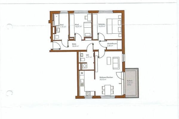Pronájem bytu 3+1 84 m², Balanstr.70a, München, Bavorsko Pronájem bytu 3+1 84 m², Balanstr.70a, München, Bavorsko