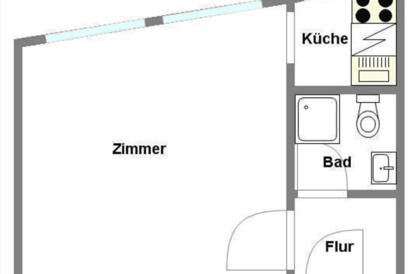 Pronájem bytu 1+1 28 m², Offenbach, Hessen Pronájem bytu 1+1 28 m², Offenbach, Hessen