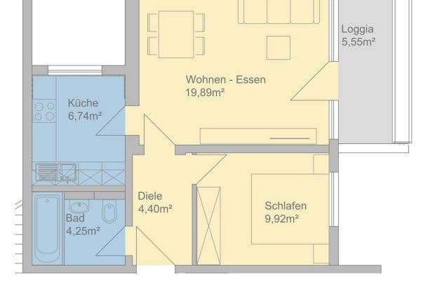 Pronájem bytu 2+1 48 m², Weidigweg 31, Darmstadt Pronájem bytu 2+1 48 m², Weidigweg 31, Darmstadt