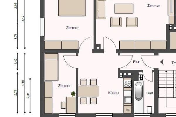 Pronájem bytu 3+1 66 m², Billerbecker Straße 51, Kreiensen Pronájem bytu 3+1 66 m², Billerbecker Straße 51, Kreiensen