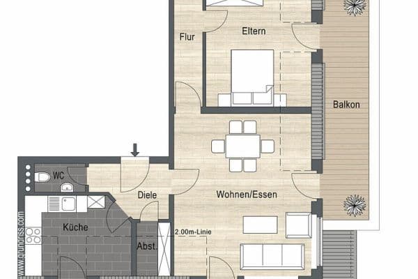 Pronájem bytu 3+1 94 m², Wilhelmstraße 1-5, Neuss Pronájem bytu 3+1 94 m², Wilhelmstraße 1-5, Neuss