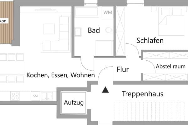 Pronájem bytu 2+1 70 m², Neunkirchen-Seelscheid Pronájem bytu 2+1 70 m², Neunkirchen-Seelscheid
