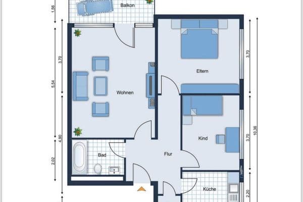 Pronájem bytu 3+1 73 m², Berliner Straße 86-88, Steinbach Pronájem bytu 3+1 73 m², Berliner Straße 86-88, Steinbach