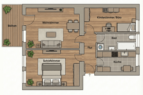 Pronájem bytu 3+1 75 m², Augsburg, Bavorsko Pronájem bytu 3+1 75 m², Augsburg, Bavorsko
