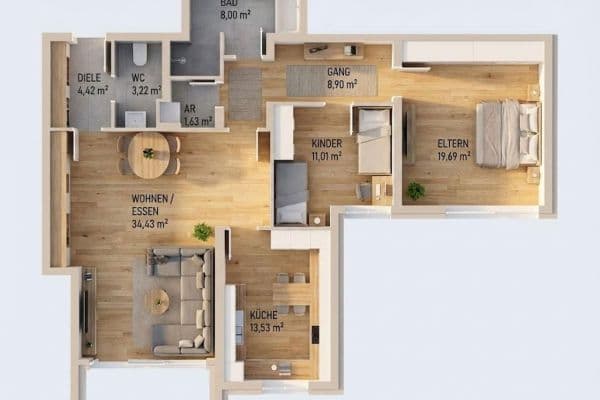 Pronájem bytu 3+1 105 m², Siegen, Severní Porýní-Vestfálsko Pronájem bytu 3+1 105 m², Siegen, Severní Porýní-Vestfálsko