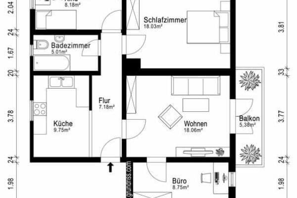Pronájem bytu 4+1 78 m², Breslauer Straße 1, Bad Wimpfen Pronájem bytu 4+1 78 m², Breslauer Straße 1, Bad Wimpfen