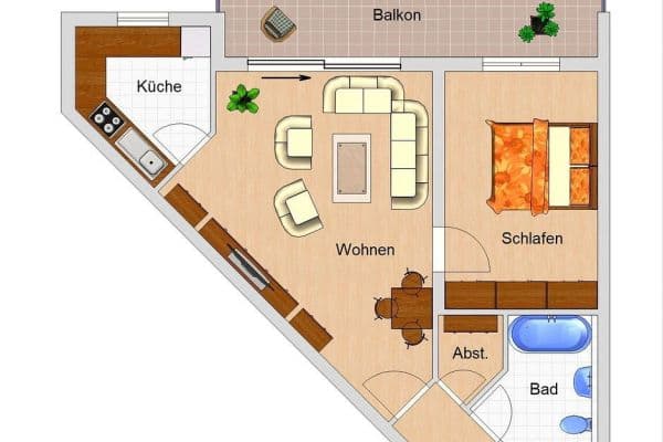 Pronájem bytu 2+1 64 m², An der Windmühle 77, Leipzig Pronájem bytu 2+1 64 m², An der Windmühle 77, Leipzig
