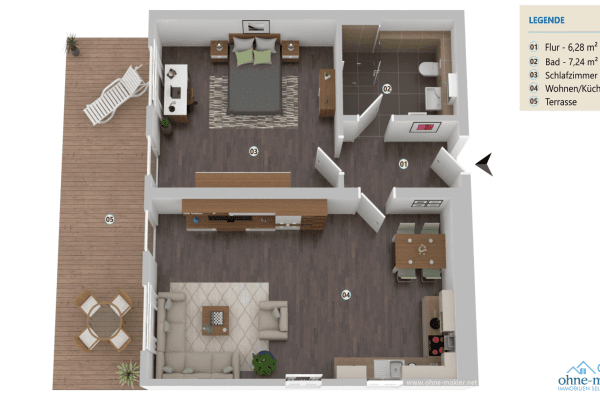 Pronájem bytu 2+1 80 m², Am Kanal 40, Rüdersdorf Pronájem bytu 2+1 80 m², Am Kanal 40, Rüdersdorf
