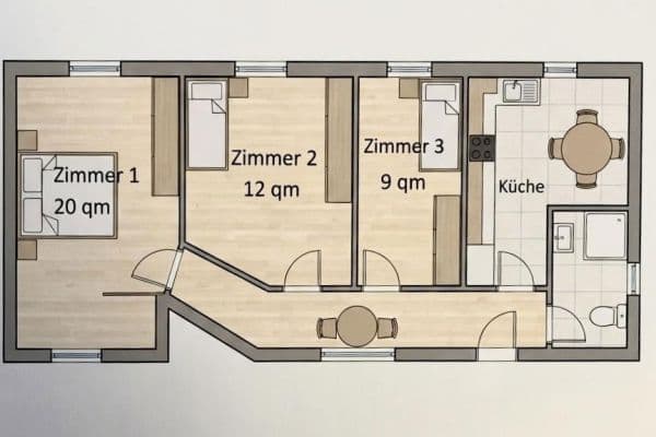 Pronájem bytu 9 m², Uhlandstraße 9/1, Heilbronn Pronájem bytu 9 m², Uhlandstraße 9/1, Heilbronn