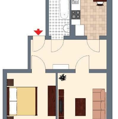 Pronájem bytu 2+1 49 m², Wallstraße 61, Schwerin, Mecklenburg-Vorpommern Pronájem bytu 2+1 49 m², Wallstraße 61, Schwerin, Mecklenburg-Vorpommern