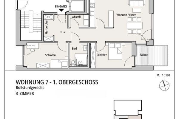 Pronájem bytu 3+1 87 m², Seeblick 6a, Ibbenbüren Pronájem bytu 3+1 87 m², Seeblick 6a, Ibbenbüren