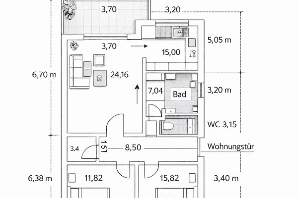 Prodej bytu 3+kk 90 m², Steinenbronn Prodej bytu 3+kk 90 m², Steinenbronn