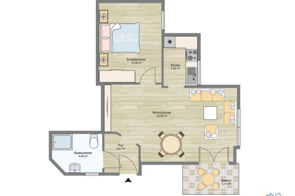 Pronájem bytu 2+1 51 m², Alte Bahnhofstr. 22, Neustadt/Aisch Pronájem bytu 2+1 51 m², Alte Bahnhofstr. 22, Neustadt/Aisch