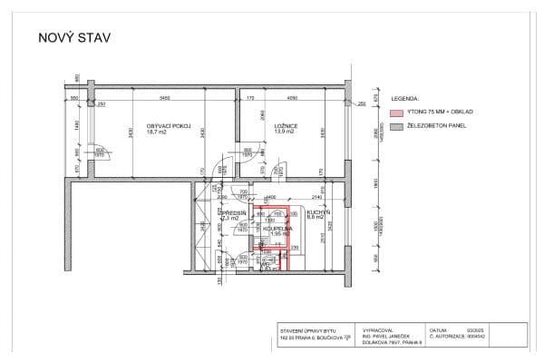 Pronájem bytu 2+kk 52 m², Boučkova, Praha Pronájem bytu 2+kk 52 m², Boučkova, Praha