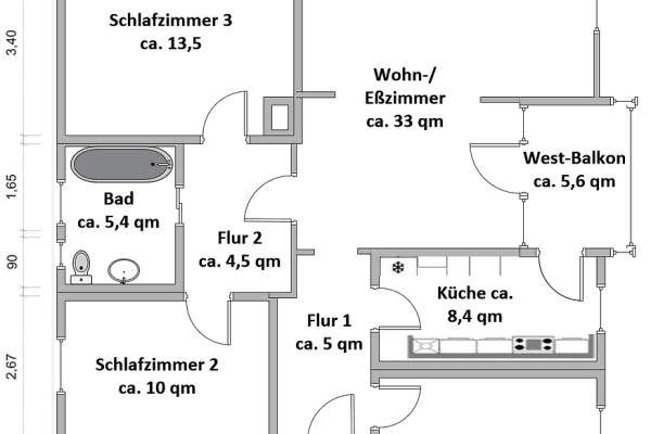 Prodej bytu 4+1 93 m², Kornwestheim Prodej bytu 4+1 93 m², Kornwestheim