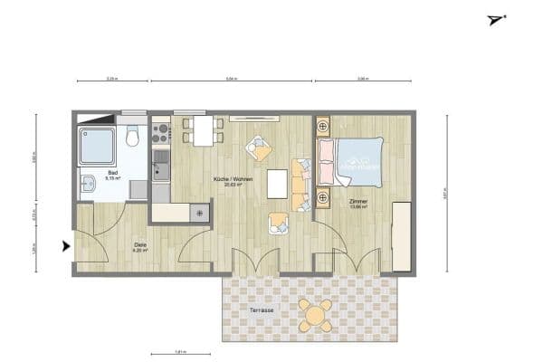Pronájem bytu 2+1 51 m², Greifswald, Mecklenburg-Vorpommern Pronájem bytu 2+1 51 m², Greifswald, Mecklenburg-Vorpommern