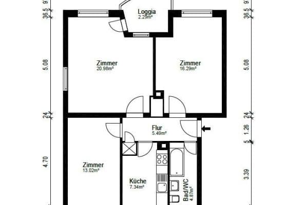 Pronájem bytu 3+1 70 m², Herbert- Böhm- Str. 13, Frankfurt am Main Pronájem bytu 3+1 70 m², Herbert- Böhm- Str. 13, Frankfurt am Main